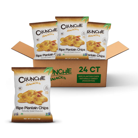 Crunchie Snacks naturally sweet plantain chips box of 24 African snack