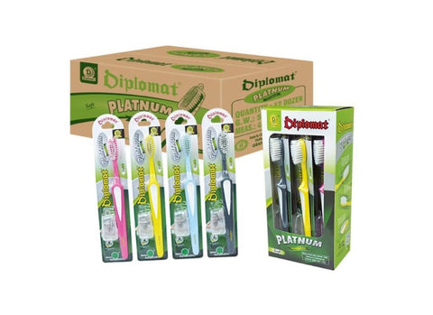 My Sasun Diplomat Medium ToothbrushDiplomat Hard Toothbrush packs and box display.