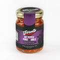Foronto variety pack of hot pepper sauces with garlic in glass jars