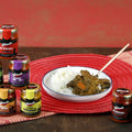 Assorted Foronto hot sauces for rice, meat, and African dishes
