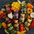 Assorted Foronto hot sauces for rice, meat, and African dishes