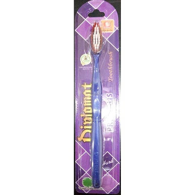 Diplomat Hard Toothbrush packs and box display.