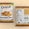 Crunchie Snacks green plantain chips 2.5oz front and back view