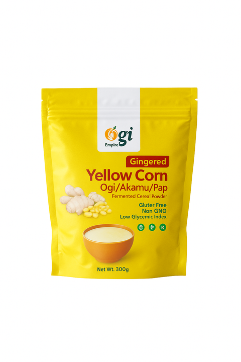 Ogi Empire Gingered Yellow Ogi (Akamu/Pap) 2lb — Nigerian yellow corn pap with ginger