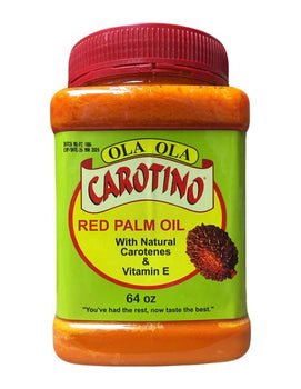 Ola Ola Carotino Palm Oil 64oz jar with natural carotenes and vitamin E for cooking and frying