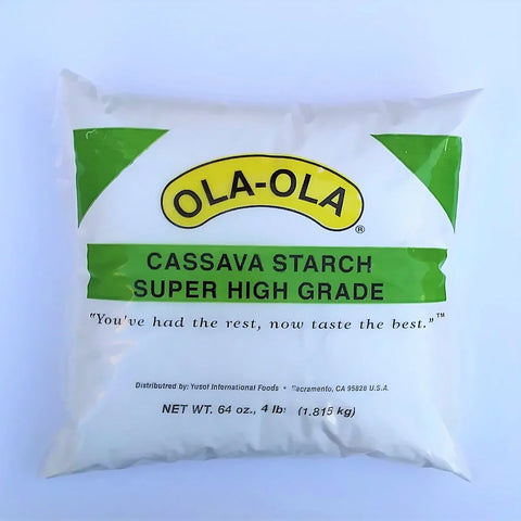 Ola Ola Cassava Starch Flour 4lbs package, ideal for West African cuisine.