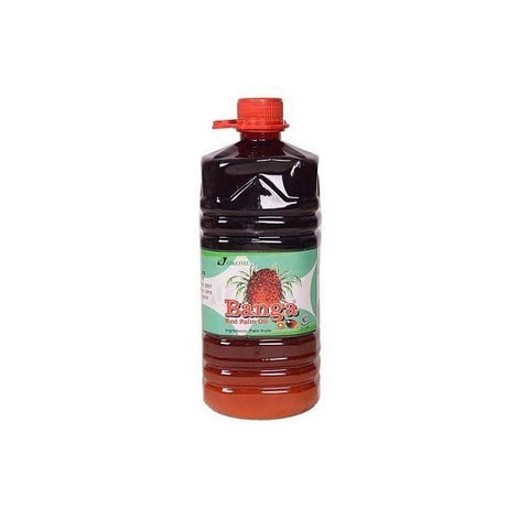 Banga Red Palm Oil 4L bottle, rich in antioxidants, enhances flavor and color in cooking.