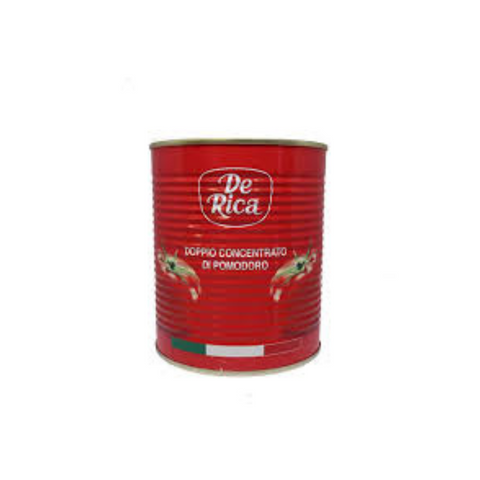 De Rica Tomato Paste 850g can with red label and Italian flag design