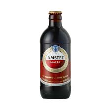 Amstel Malta Bottle with non-alcoholic malt drink.